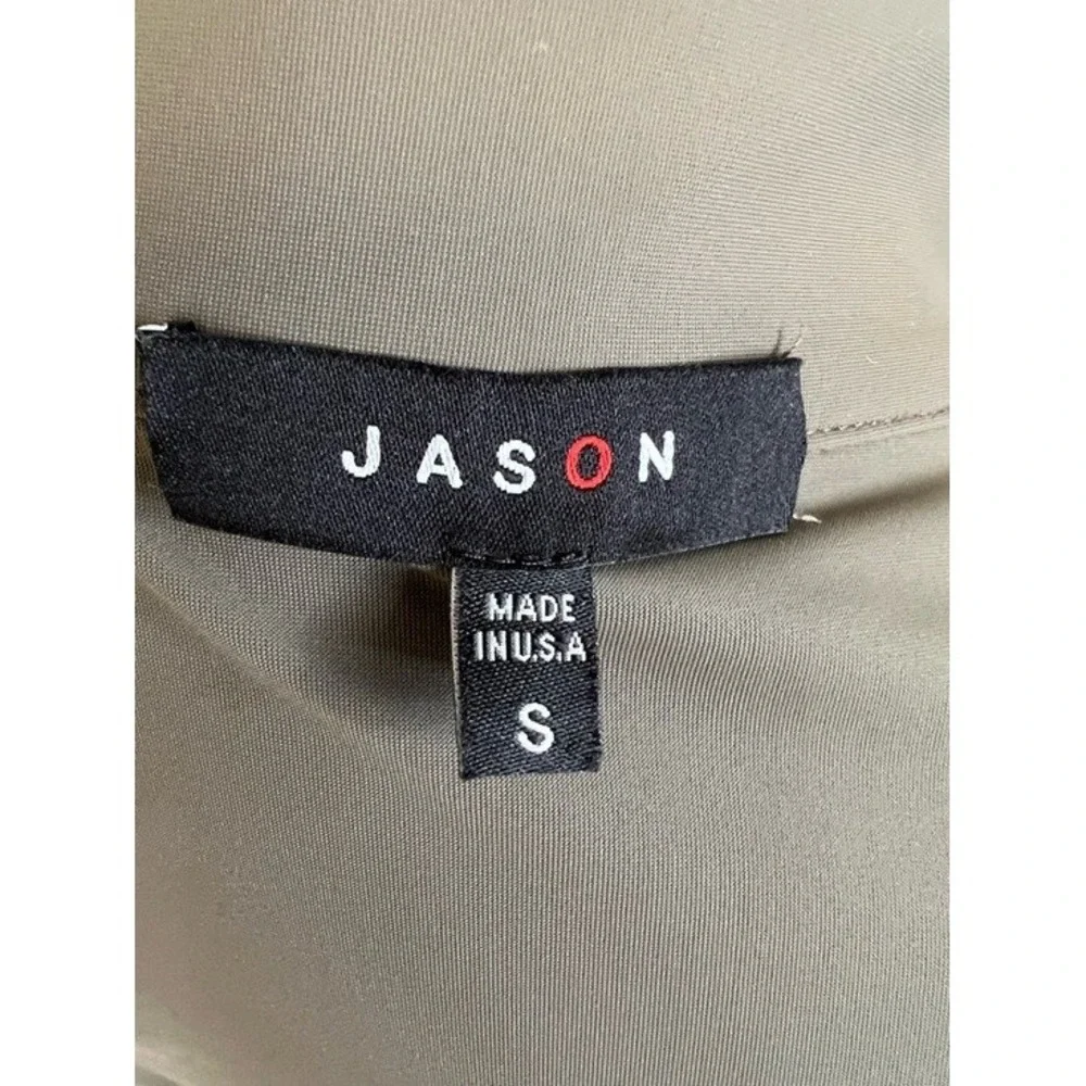 Jason by Comfy USA Asymmetric Zip Mock Neck Army Green Techwear Athleisure Sz S